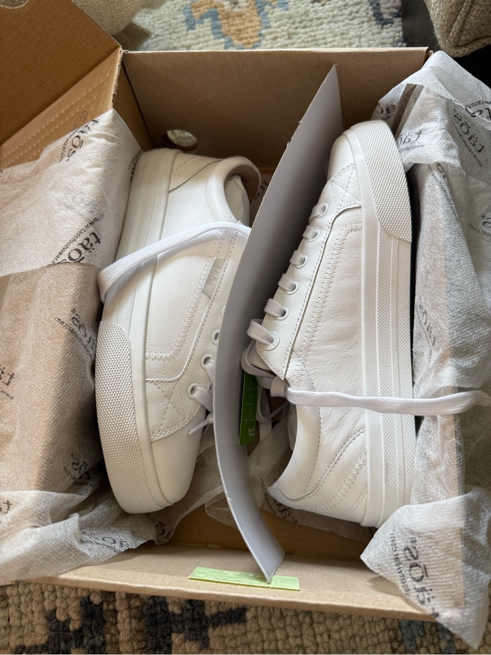Taos Footwear White Leather Platform Sneakers